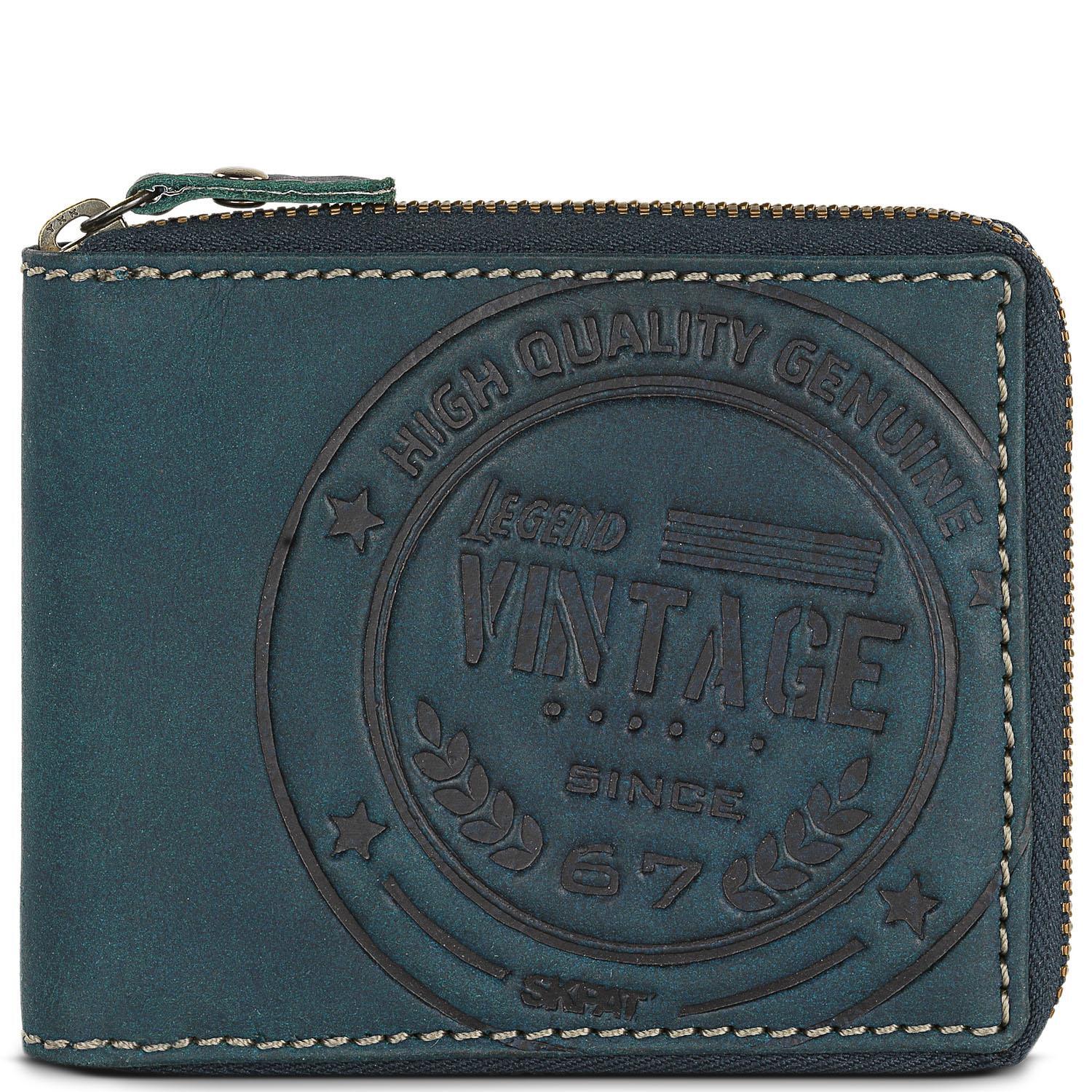 Cartera Hombre Piel Skpat Vintage Azul