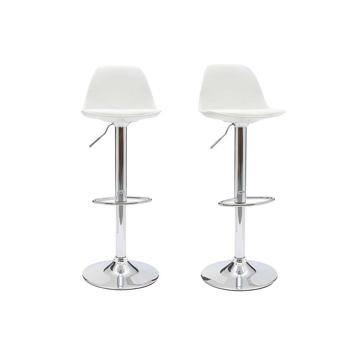 Tabourets de bar design blancs (lot de 2) STEEVY