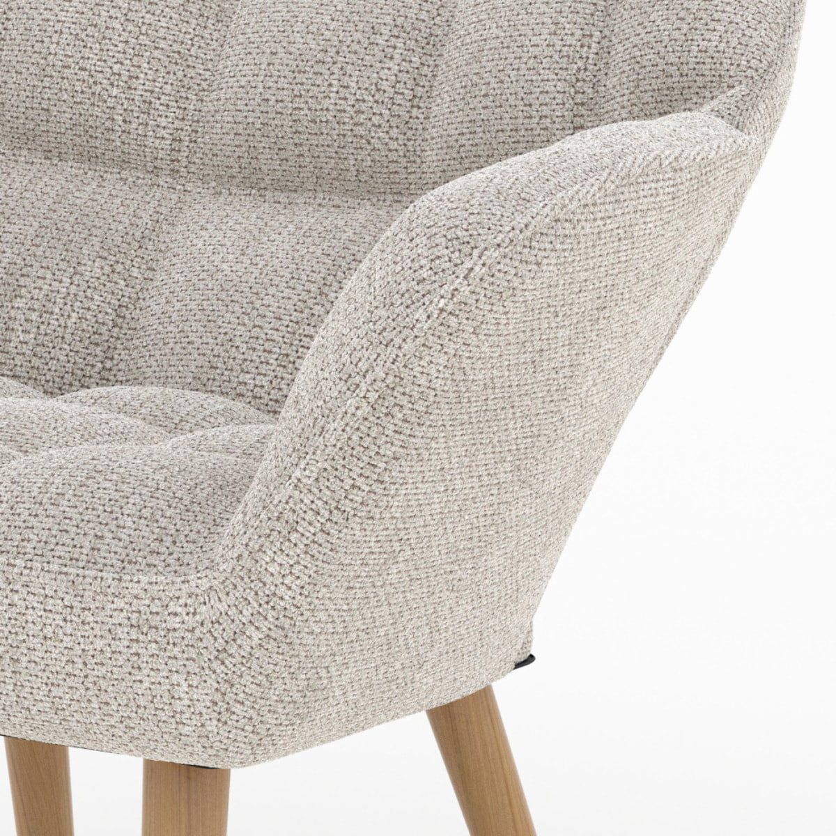 Fauteuil en tissu gris clair - Simba