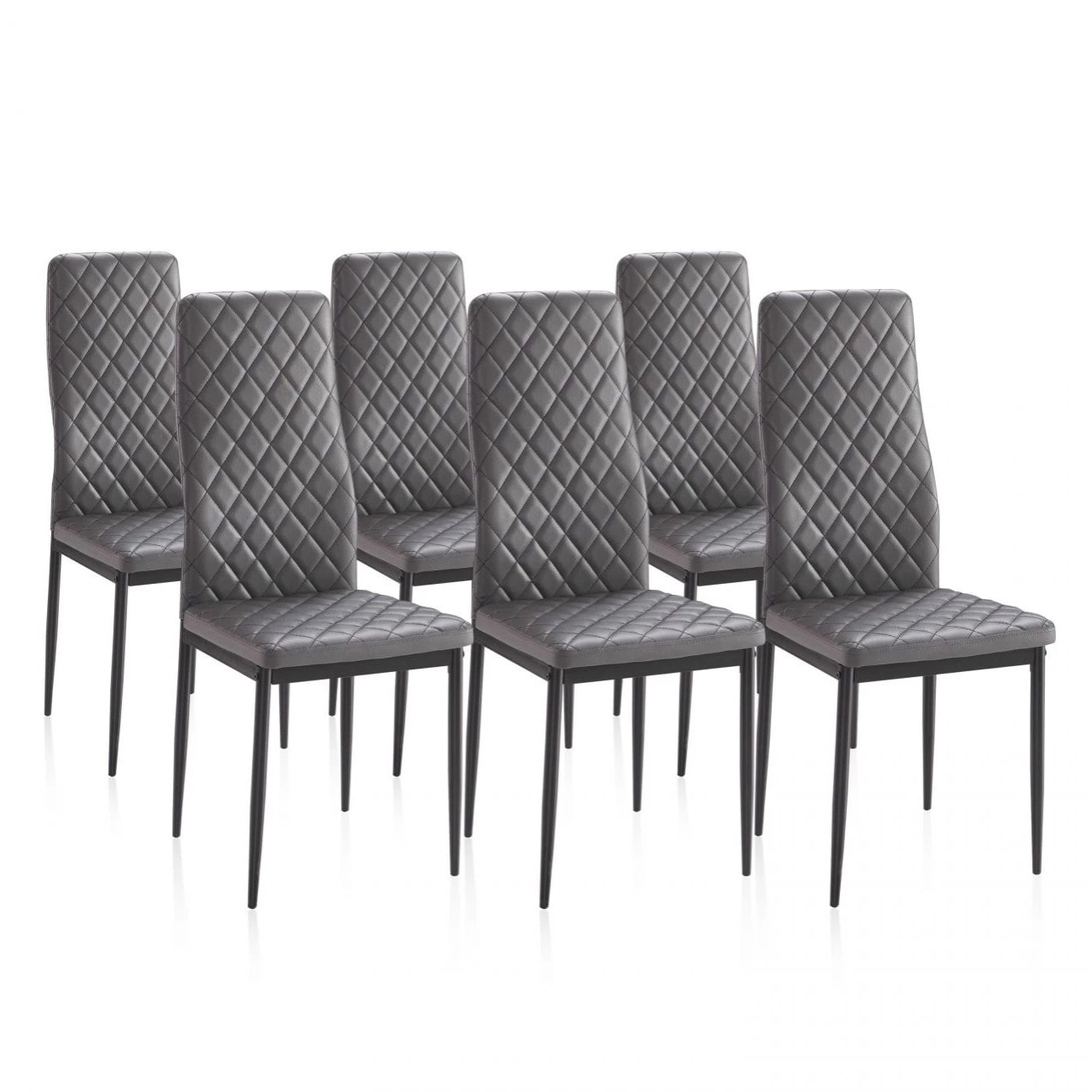 Pack 6 sillas de comedor Lacey Tejido Gris