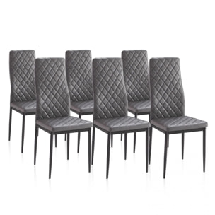 Pack 6 sillas de comedor Lacey Tejido Gris