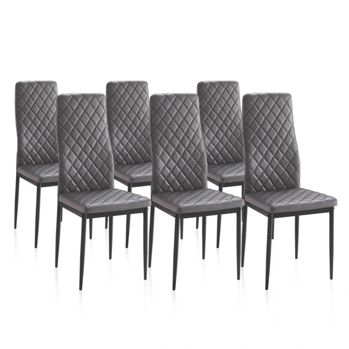 Pack 6 sillas de comedor Lacey Tejido Gris