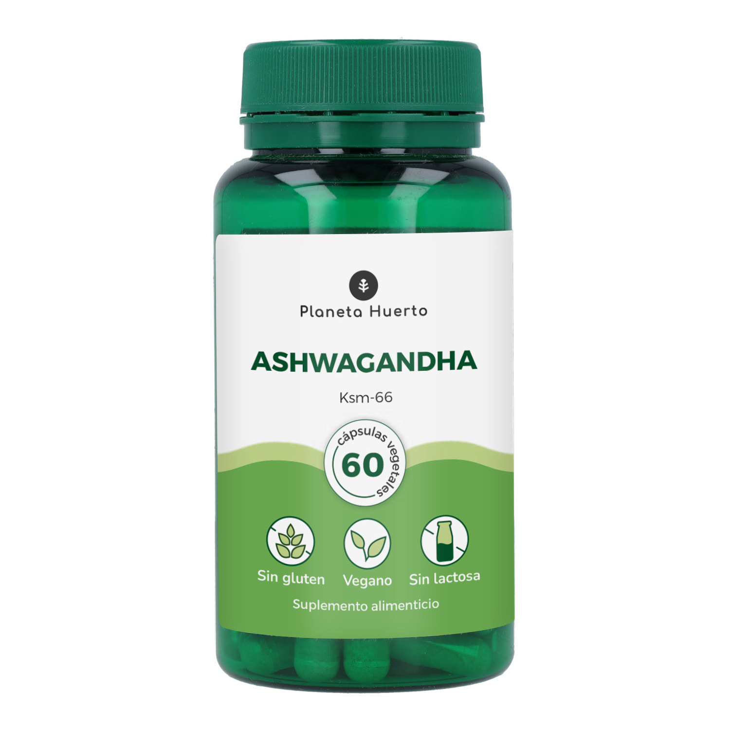 PLANETA HUERTO | Ashwagandha KSM-66® en Cápsulas 60 caps – Mejora el Equilibrio Físico y Mental, 100% Vegano