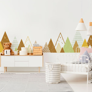 Stickers muraux enfants - Décoration chambre bébé - Autocollant Sticker mural géant enfant montagnes scandinaves LOUKA