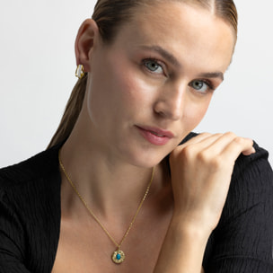 Collar de Turquesa acabado en oro amarillo de 18K- Riadra