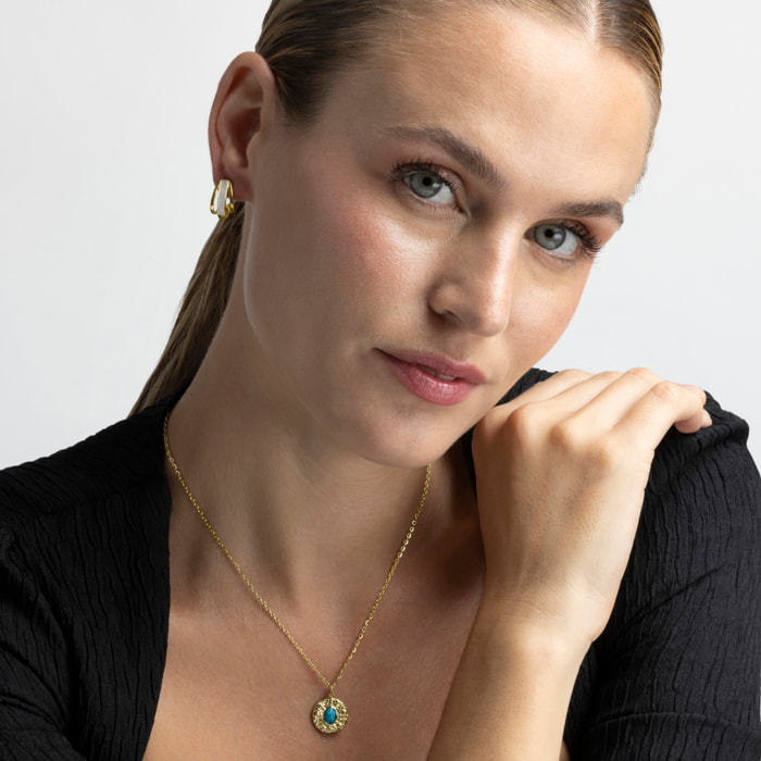 Collar de Turquesa acabado en oro amarillo de 18K- Riadra