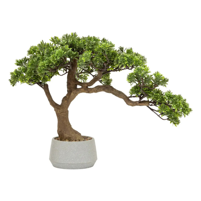 Bonsaï artificiel en pot "Polin" pot en céramique vert H45cm