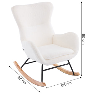 Rocking-chair en tissu bouclé - BEA