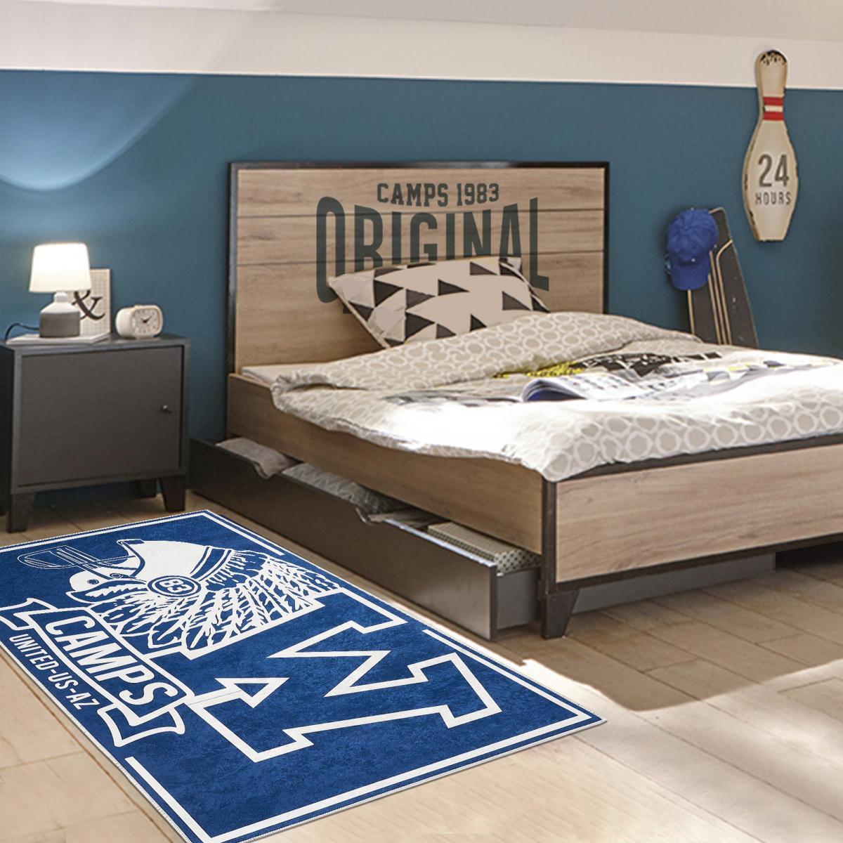 Tapis imprimé Hugu, idéal pour une chambre d'adolescent