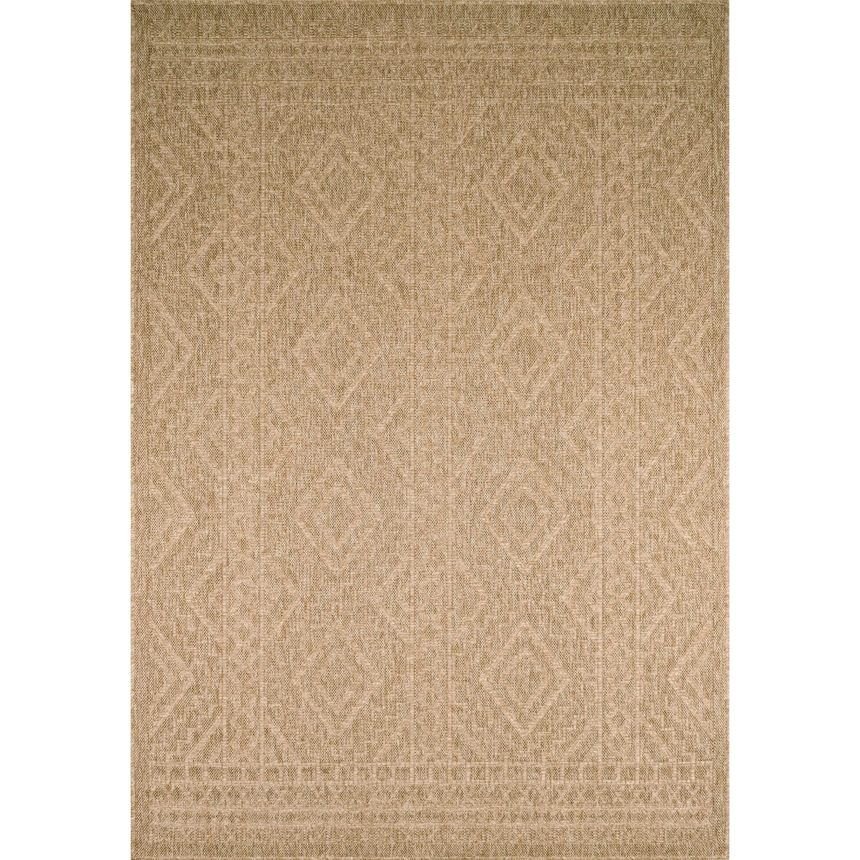 Nature - tapis aspect jute à motifs losanges beige