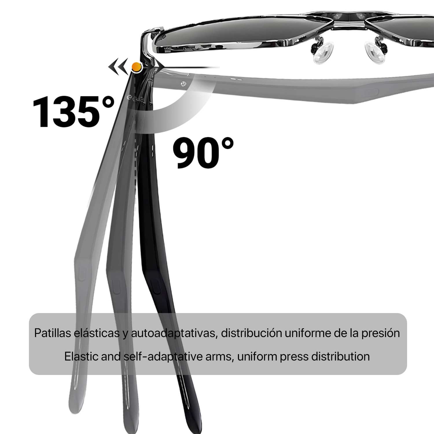 Occhiali AI GT-31 con chiamate bluetooth, controllo remoto della fotocamera, riproduzione musicale e assistente vocale.