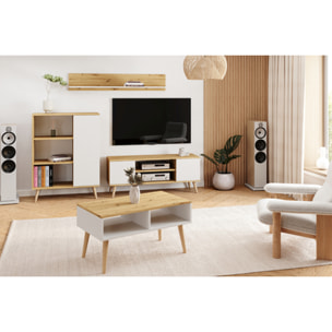 Mobile porta TV Focus 155 cm in rovere artisan e bianco