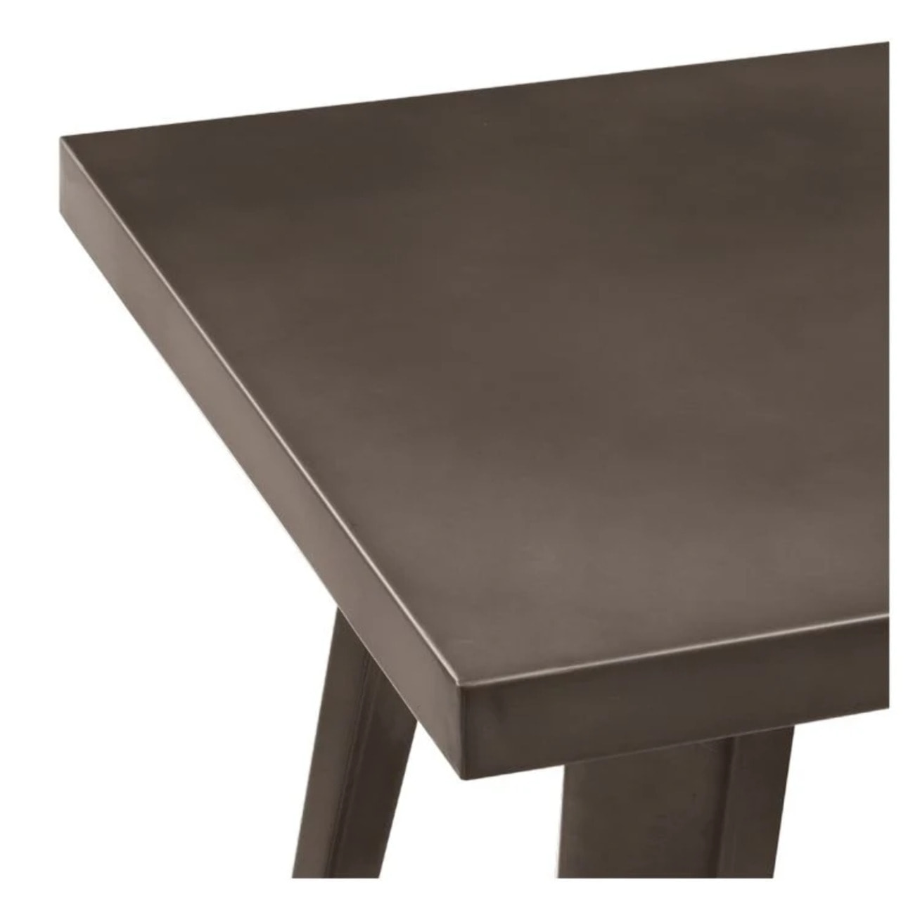 Table de bar carrée 2 personnes en métal gris métallisé 60 cm - Indus