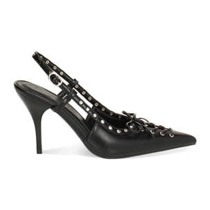 Décolleté slingback donna nere allacciate