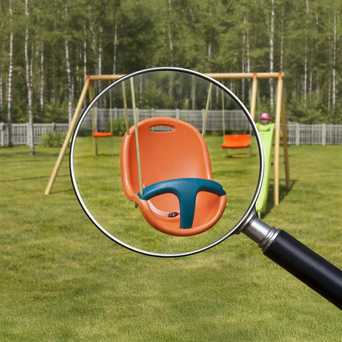 Siège bébé pour portique de 1,90 à 2,50 m bleu/corail