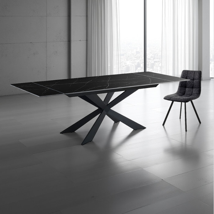 Tomasucci Table extensible MELVIN EVO 120 BLACK MARBLE - NOIR