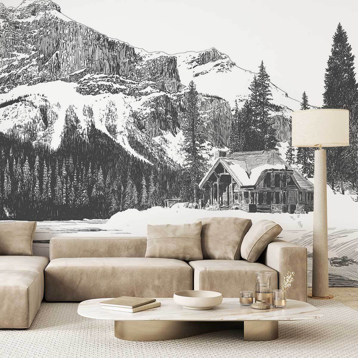 Papier peint chalet Intissé