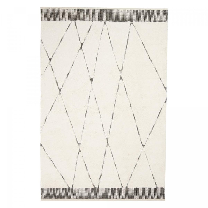 Tapis salon et chambre fait main en coton motif faux uni VEBA