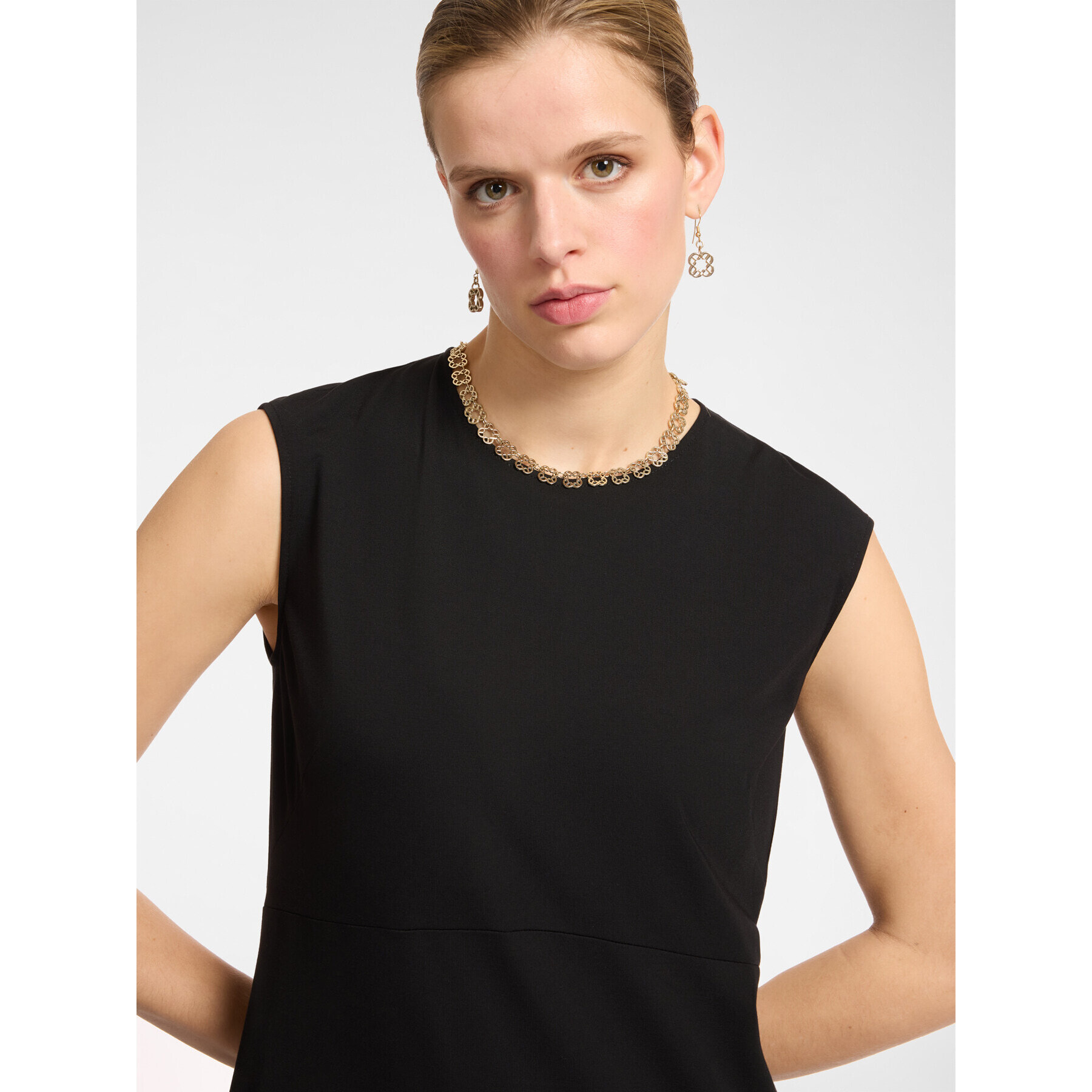 Elena Mirò - Vestido longuette en tejido de punto - Negro