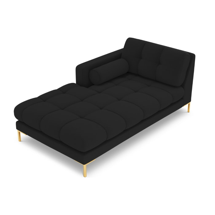 Méridienne gauche "Bali" en tissu structurel noir