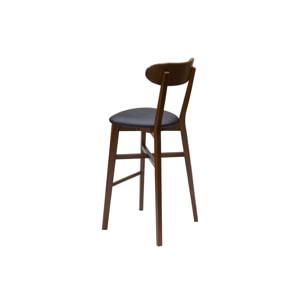 Tabouret de bar vintage noyer et noir H75 cm DOVE