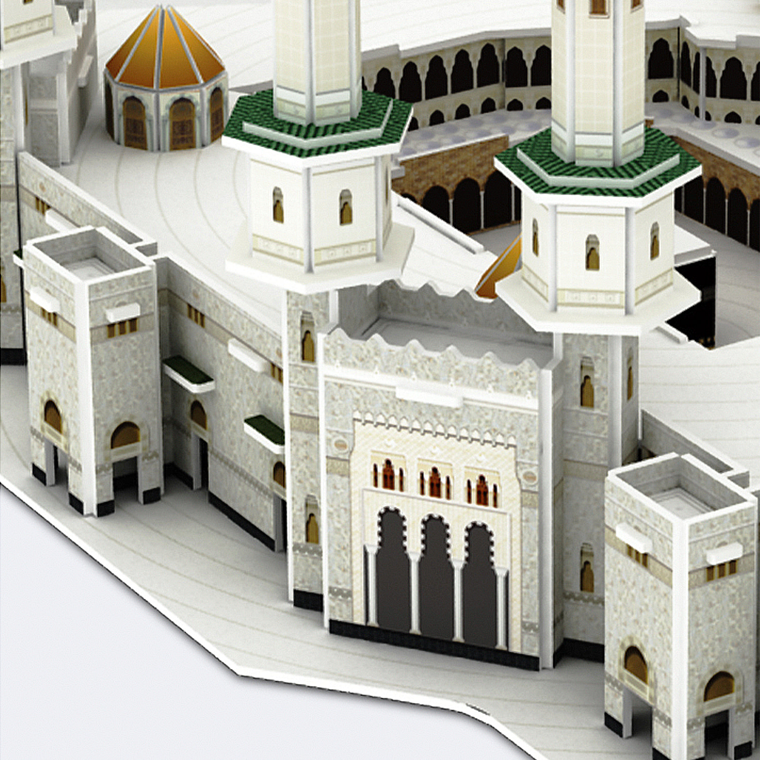 Puzle 3D de cartón de la Gran Mezquita de la Meca. 150 piezas.