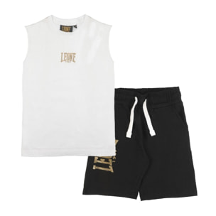 Set da bambino con t-shirt e pantaloncini in cotone Leone Super Gold