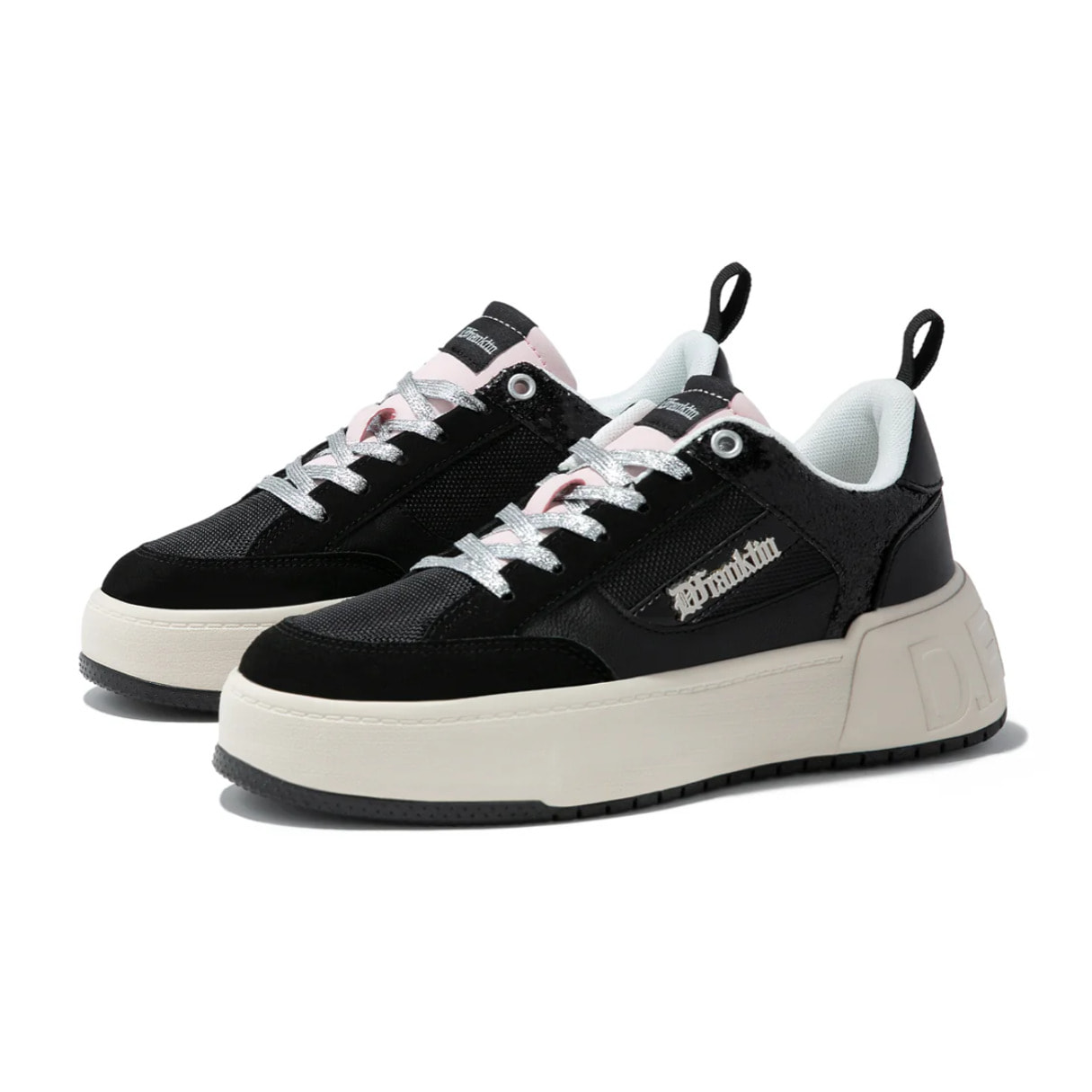 Zapatillas Deportivas Casual Low Court Rosa / Negro