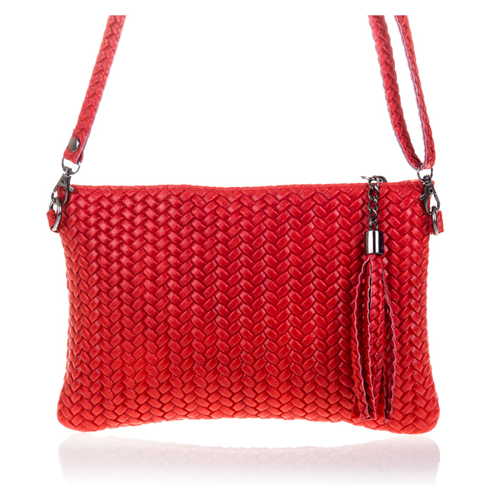 Oleggio Borsa a tracolla Donna.Pelle autentica Camoscio Inciso Spiga