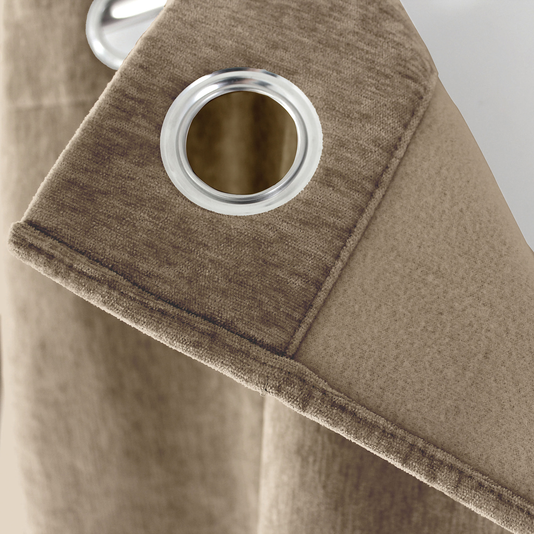 Rideau thermique en velours doublé polaire - Naturel