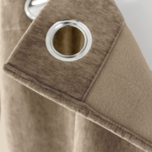 Rideau thermique en velours doublé polaire - Naturel