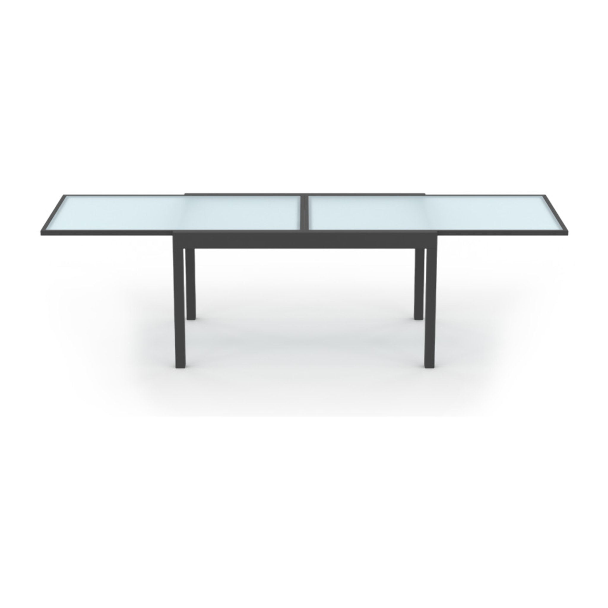 Table de jardin extensible 135-270cm verre trempé