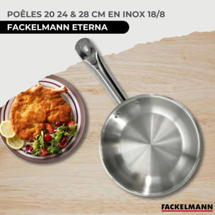 Set de 3 poêles 20 24 et 28 cm en inox Fackelmann Eterna