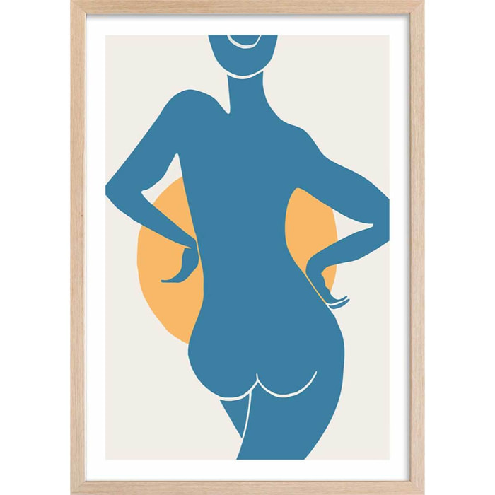 Affiche Bain de soleil Affiche + cadre en bois - Chêne