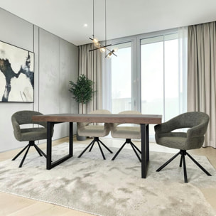 Table à manger bois brun recyclé 180 cm SAMOA