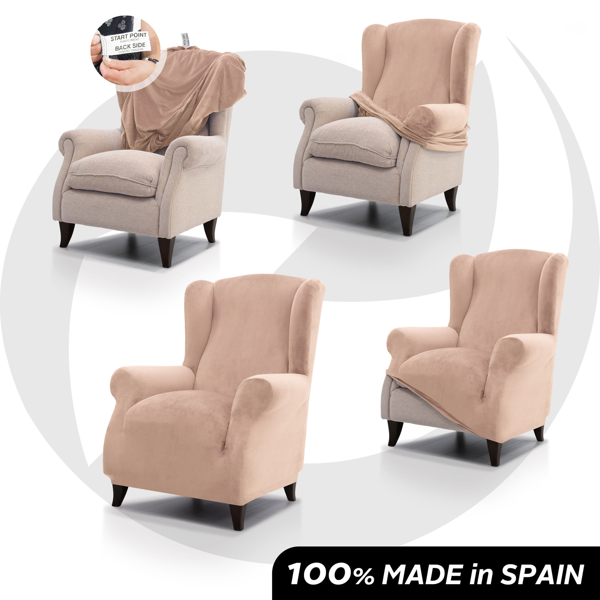 Funda TERCIOPELO ANTIMANCHAS Multi elástica para OREJERO modelo VERONICA