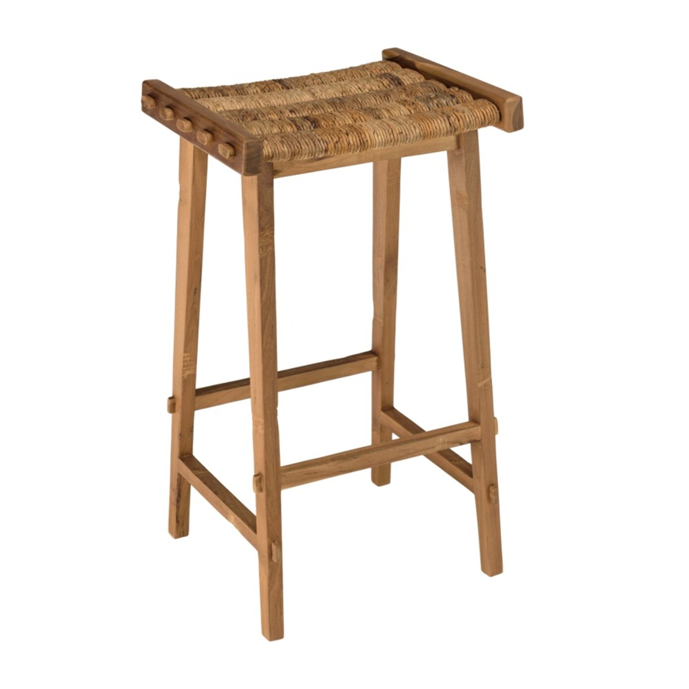 SIXTINE - Tabouret haut assise en tissage naturel