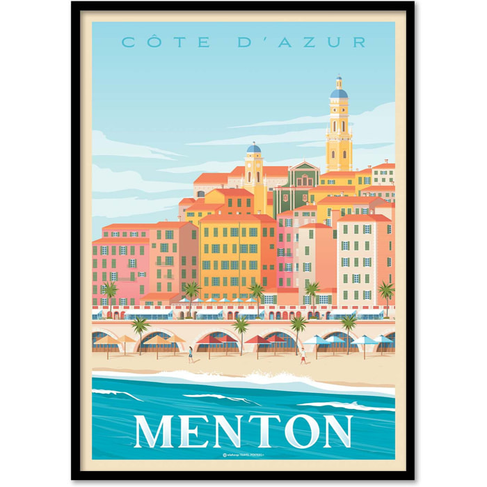 Affiche - Menton - Olahoop Travel Posters