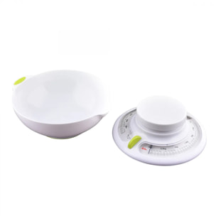 Báscula de cocina con bol JATA 610N hasta 3 kg. Alta precisión. Función de tara