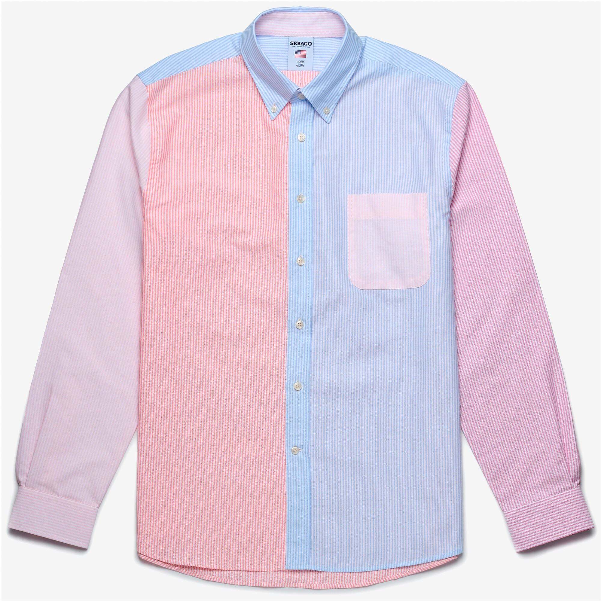 Camicie Sebago Uomo Blu DOUBLING COLOR BLOCK