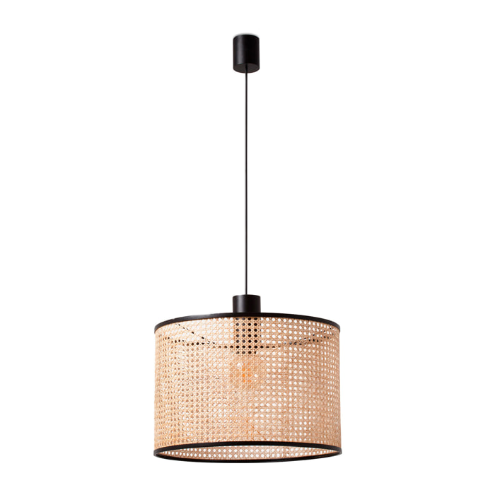 MAMBO 450 Lampe suspension simple noir/rotin