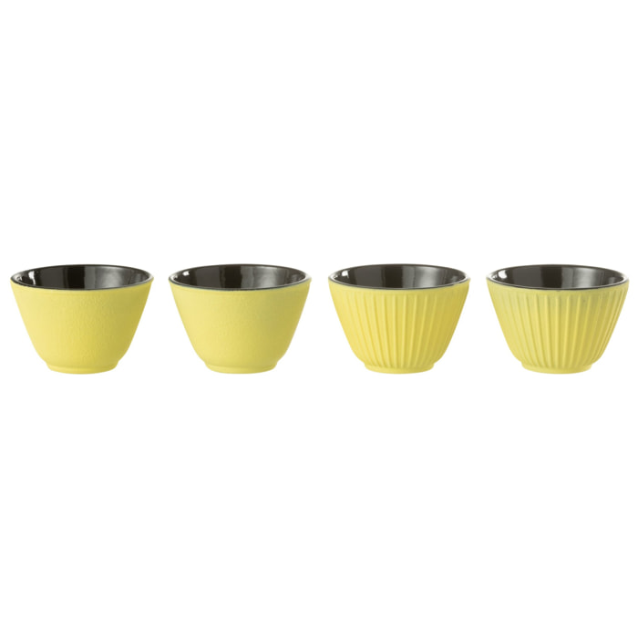 J-Line tasse - métal - jaune - 2 boîtes de 2 pcs