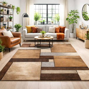 Tapis salon et chambre tissé motif géométrique TUHO