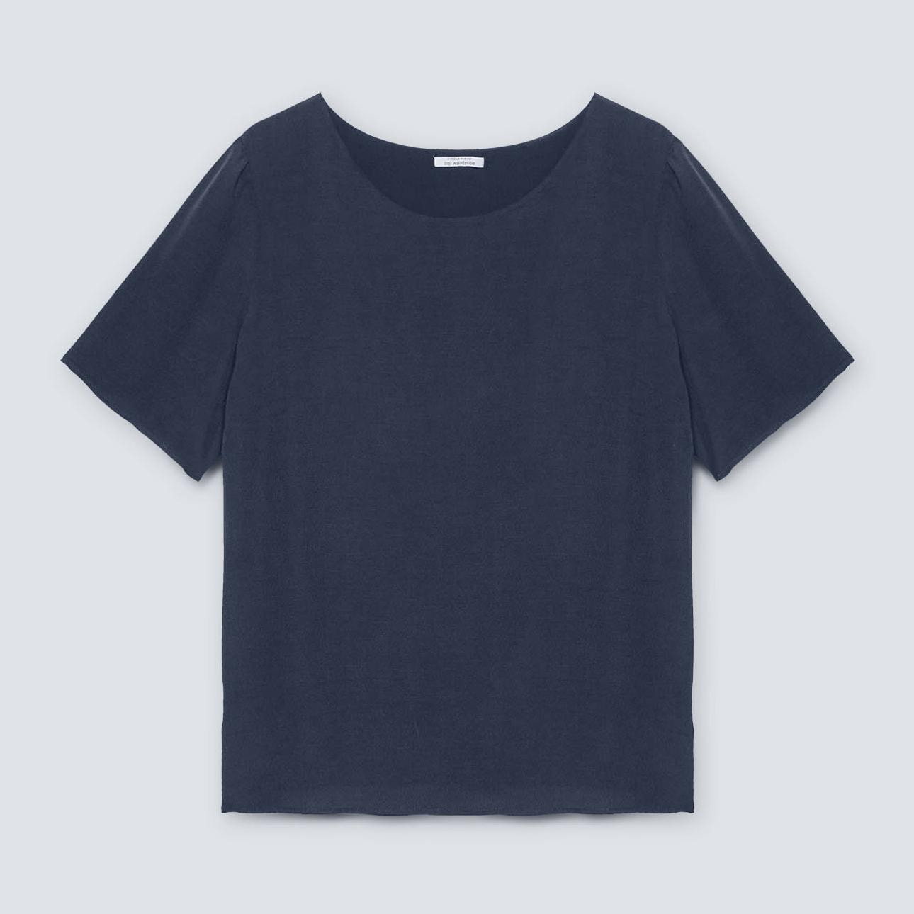 Fiorella Rubino - Blusa dritta in viscosa ECOVERO™ - Blu