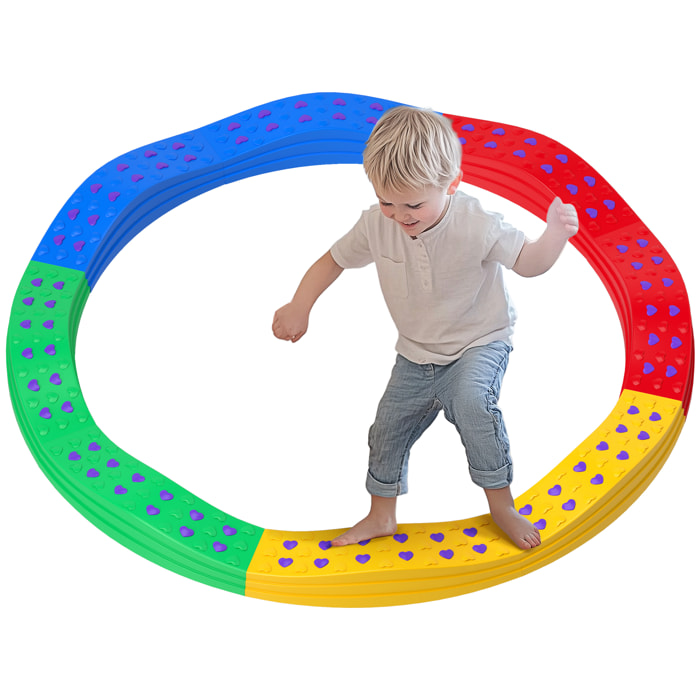 Vigas de Equilibrio para Niños de +3 Años Tabla de Equilibrio de 8 Piezas en Forma de Arco Base Antideslizante para Entrenamiento de Equilibrio Multicolor