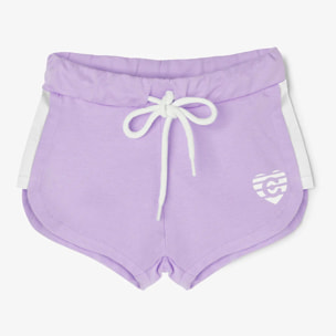 Pantaloncini sportivi semplici color malva per bambine