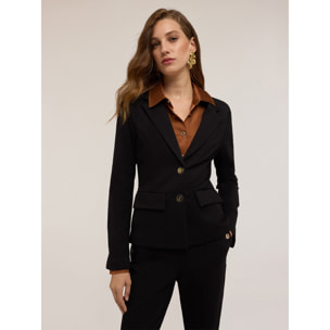 Motivi - Blazer sin forro en punto de Milán - Negro