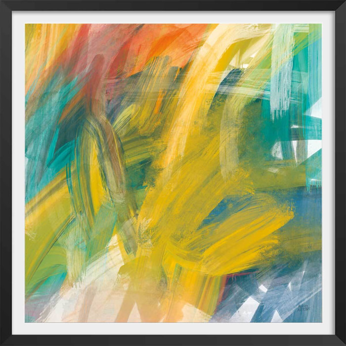 Poster brush color Affiche + cadre en bois - Noir