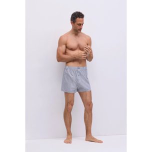 Boxer in tessuto stampato blu