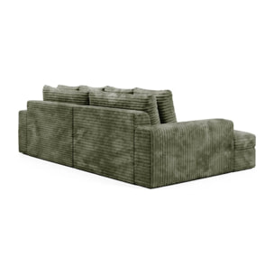 CAMELIA - Canapé 3 places en velours côtelé épais vert
